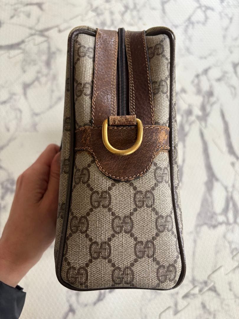 オールドGucci GGモノグラム ボストン/ハンドバッグ シェリー