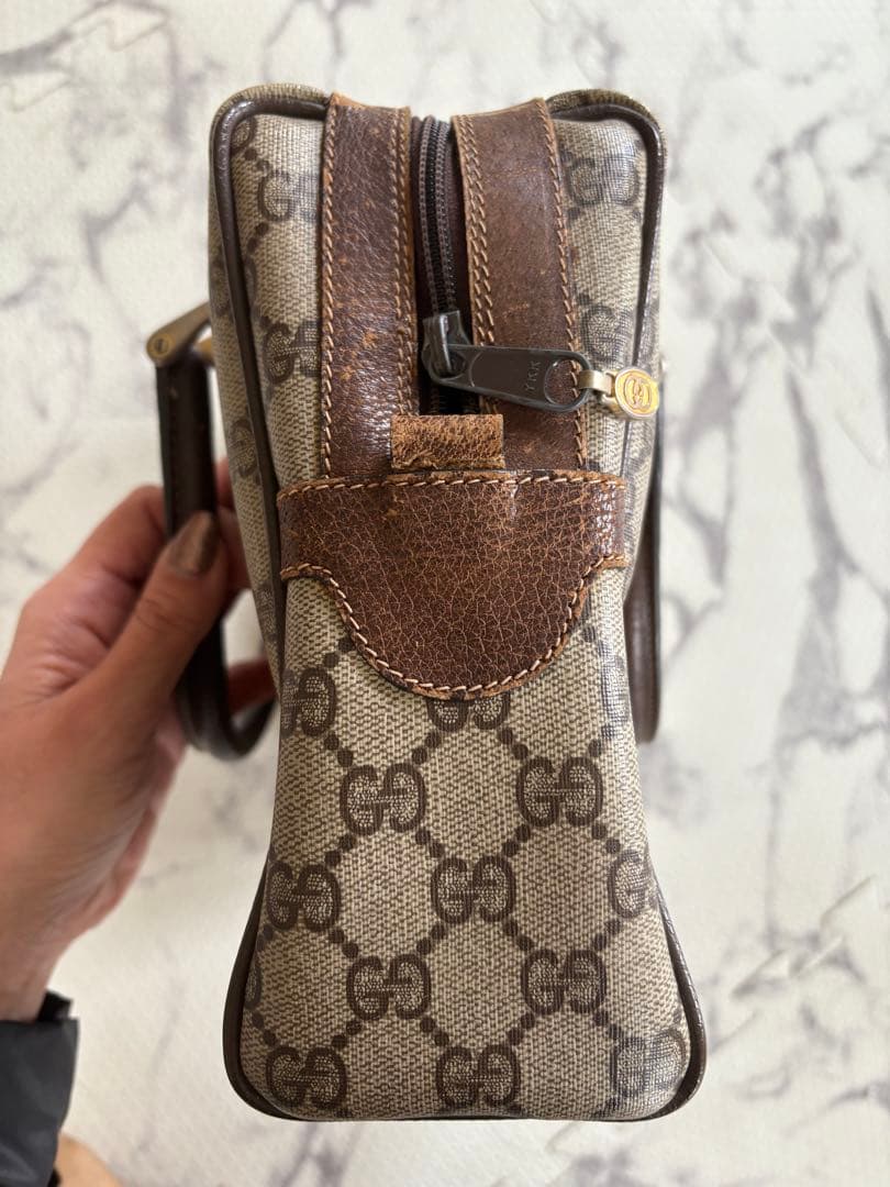 オールドGucci GGモノグラム ボストン/ハンドバッグ シェリー