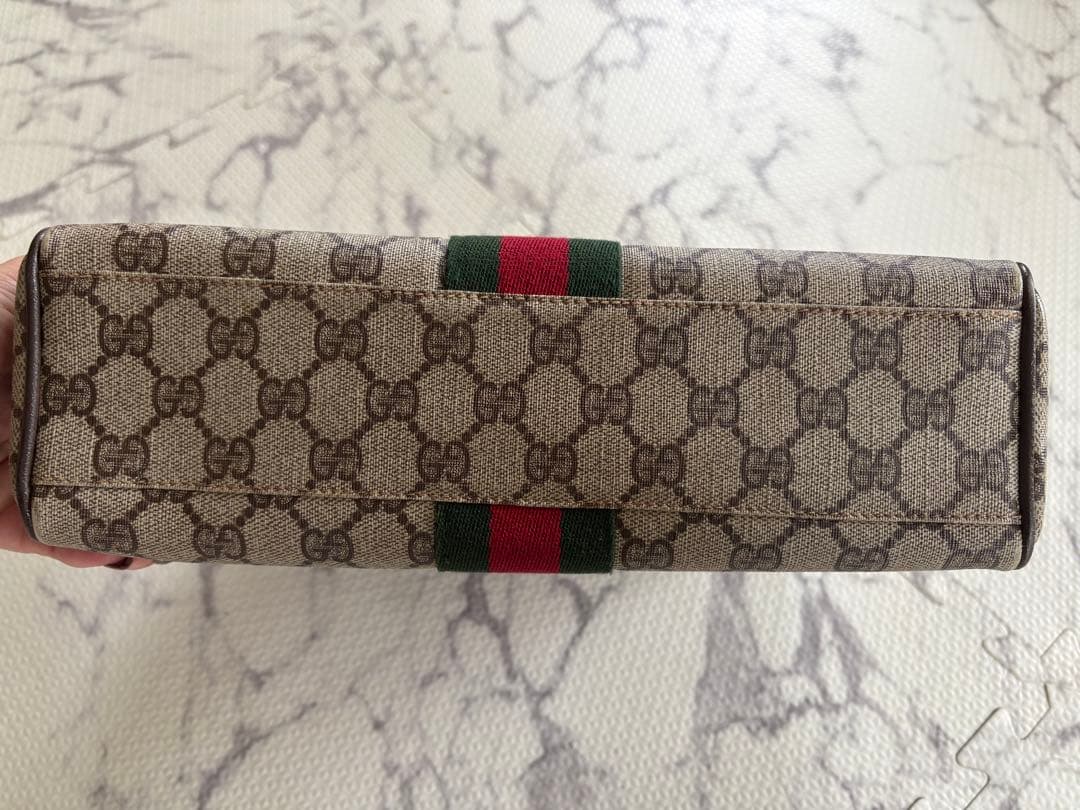 オールドGucci GGモノグラム ボストン/ハンドバッグ シェリー