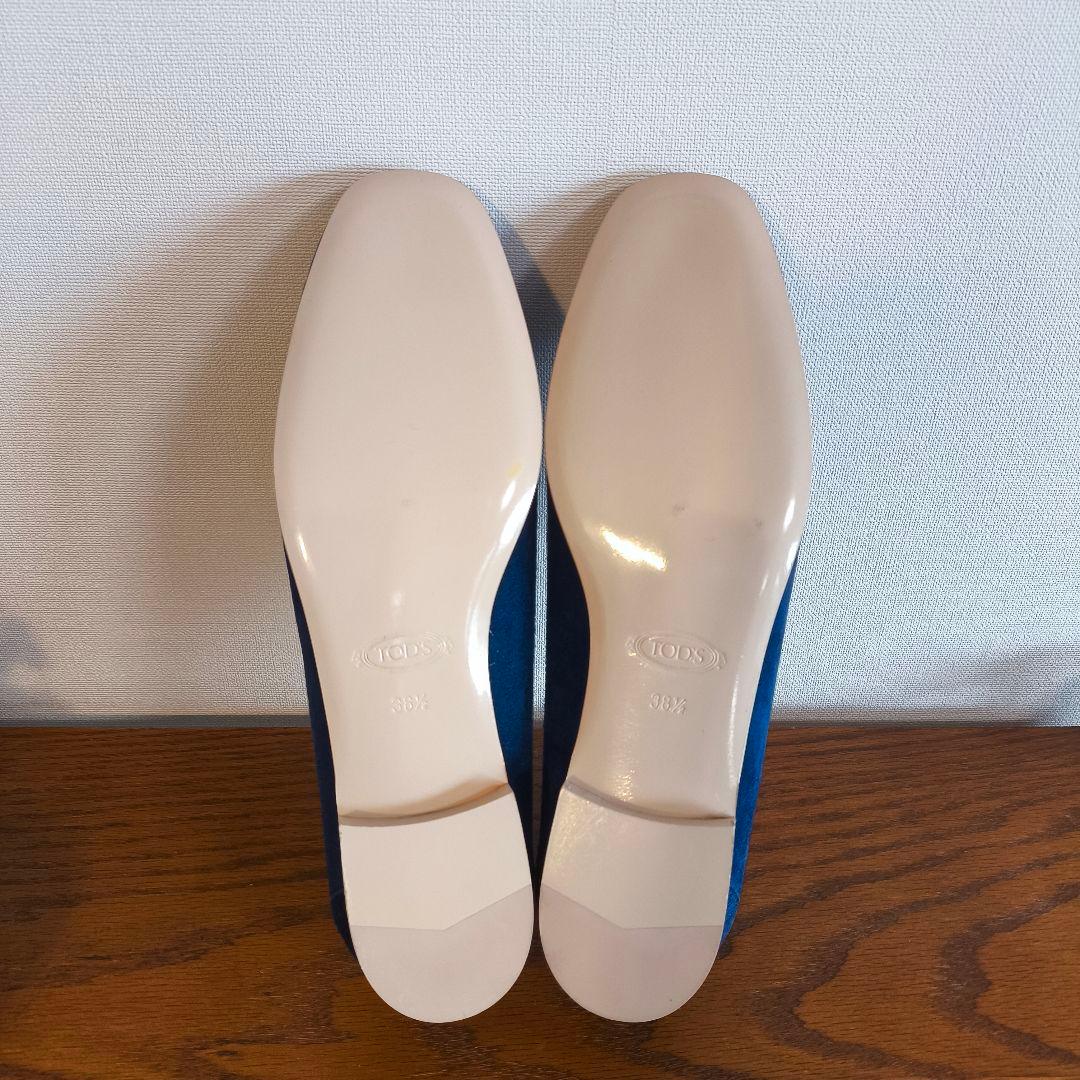 meGU　トッズ　レディース　ローファー　スウェード　ブルー　38 1/2