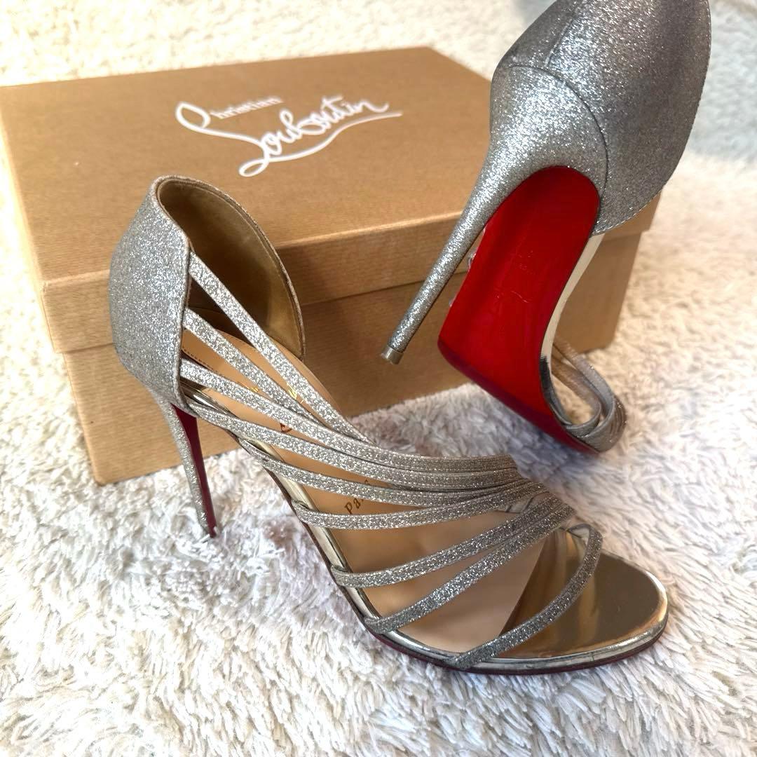 Christian Louboutin シルバー ハイヒール サンダル