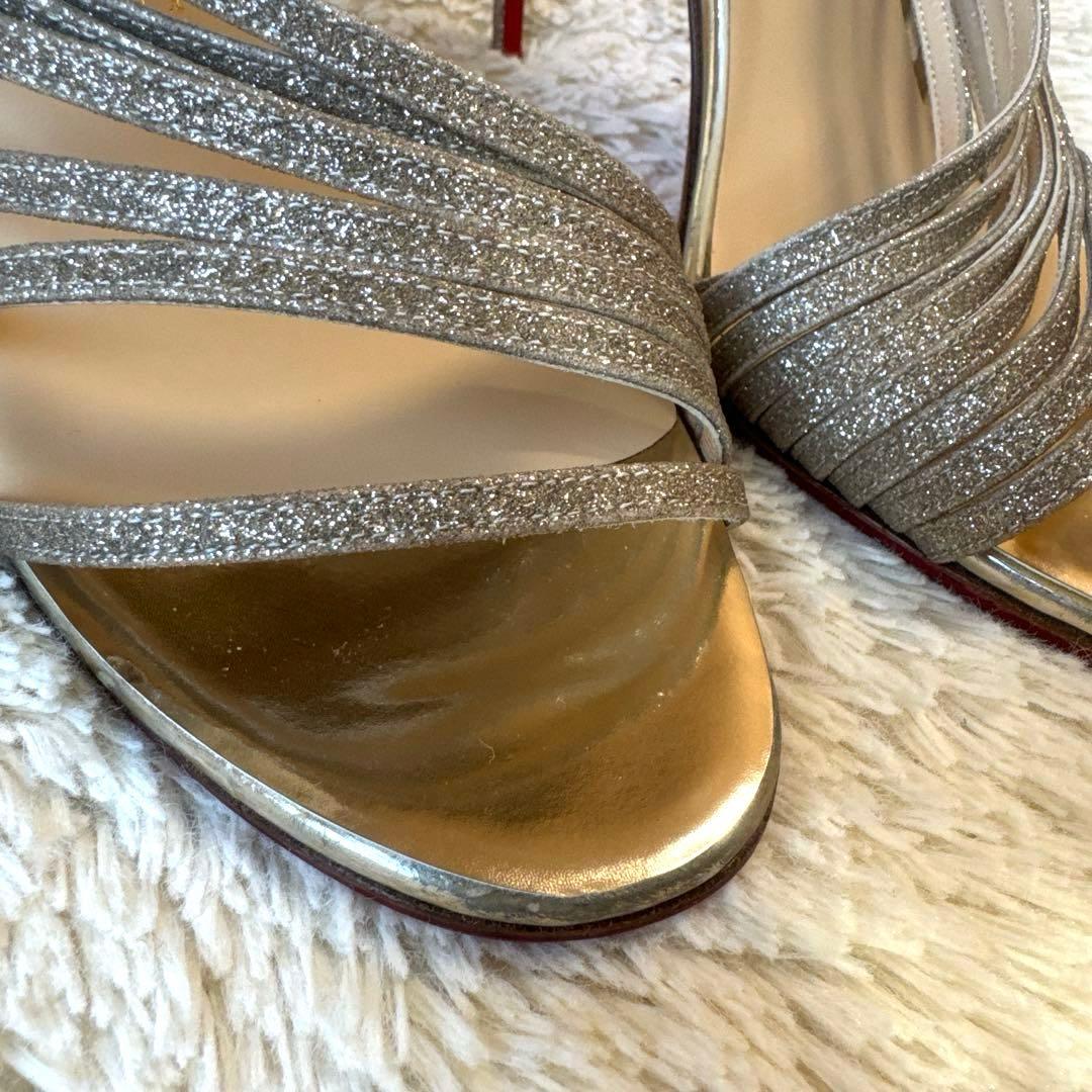 Christian Louboutin シルバー ハイヒール サンダル