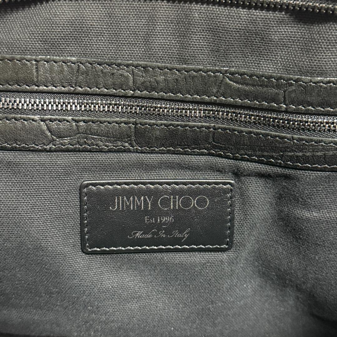 希少✨ジミーチュウ トートバッグ クロコ型押し レザー 肩掛け A4 ブラック