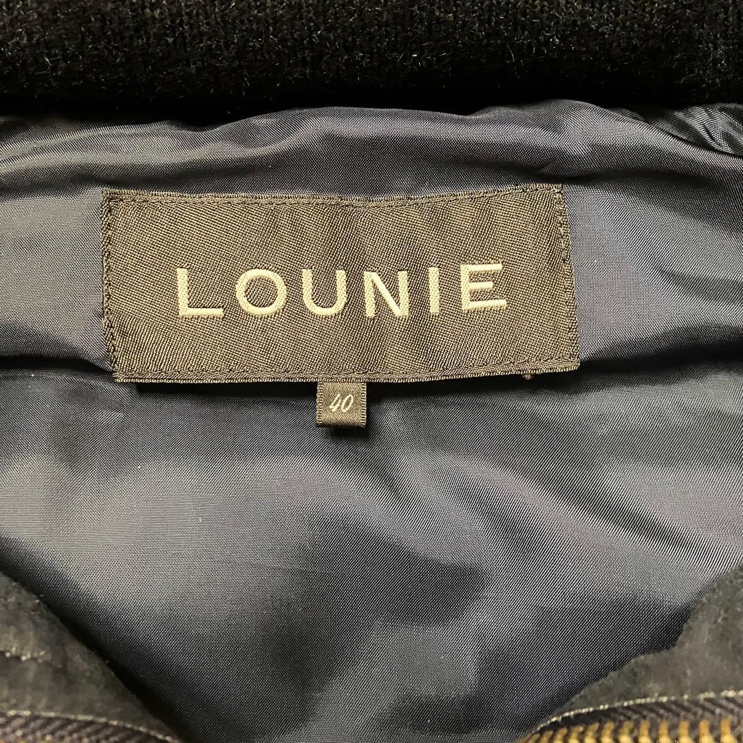 LOUNIE ダウンベスト ファー付 フード取外し可 40 ネイビー