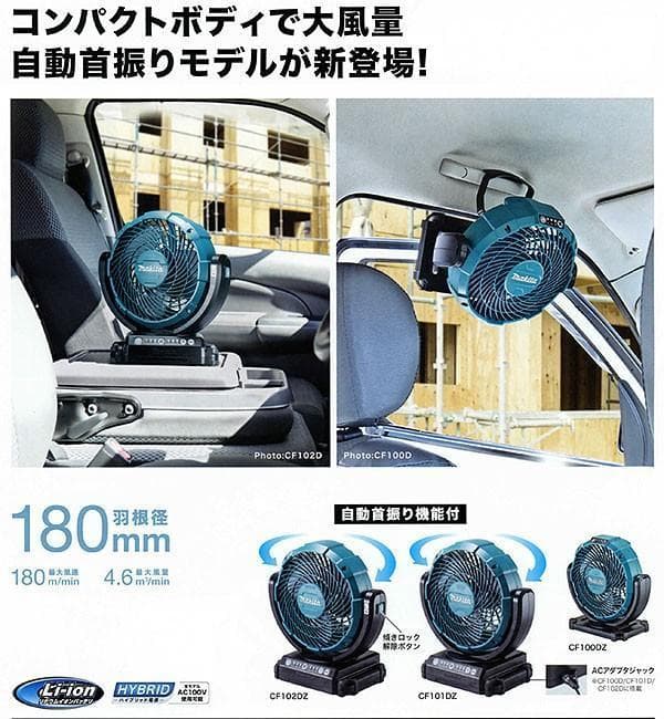 ★マキタ 充電式ファン CF102DZ (首振り機能付き)新品 コードレス扇風機
