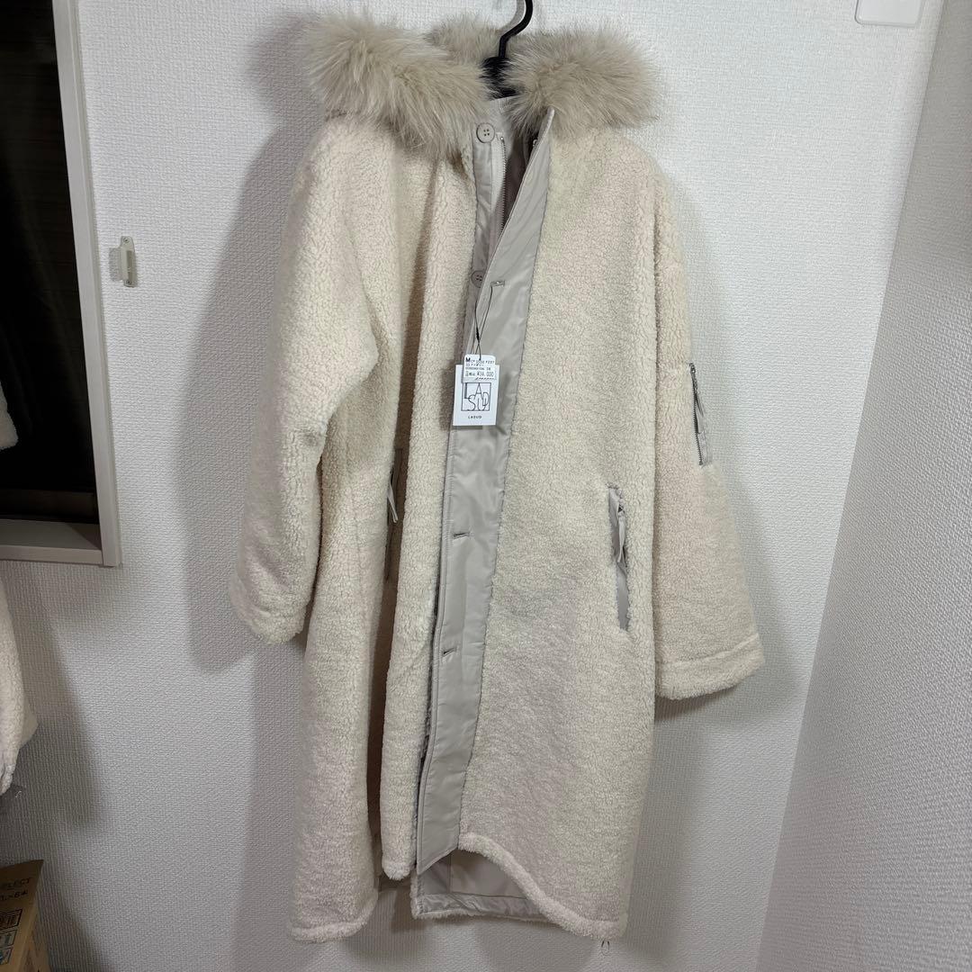 LASUD ファーボアコートアイボリー　未使用品　サイズ9号　定価34000円