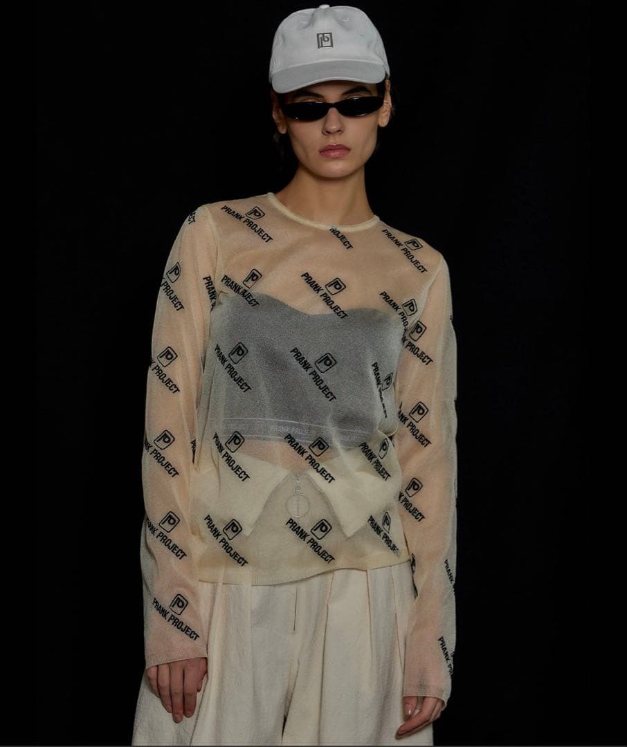 【PRANK PROJECT】新品•未使用シースルーロゴジャガードニット