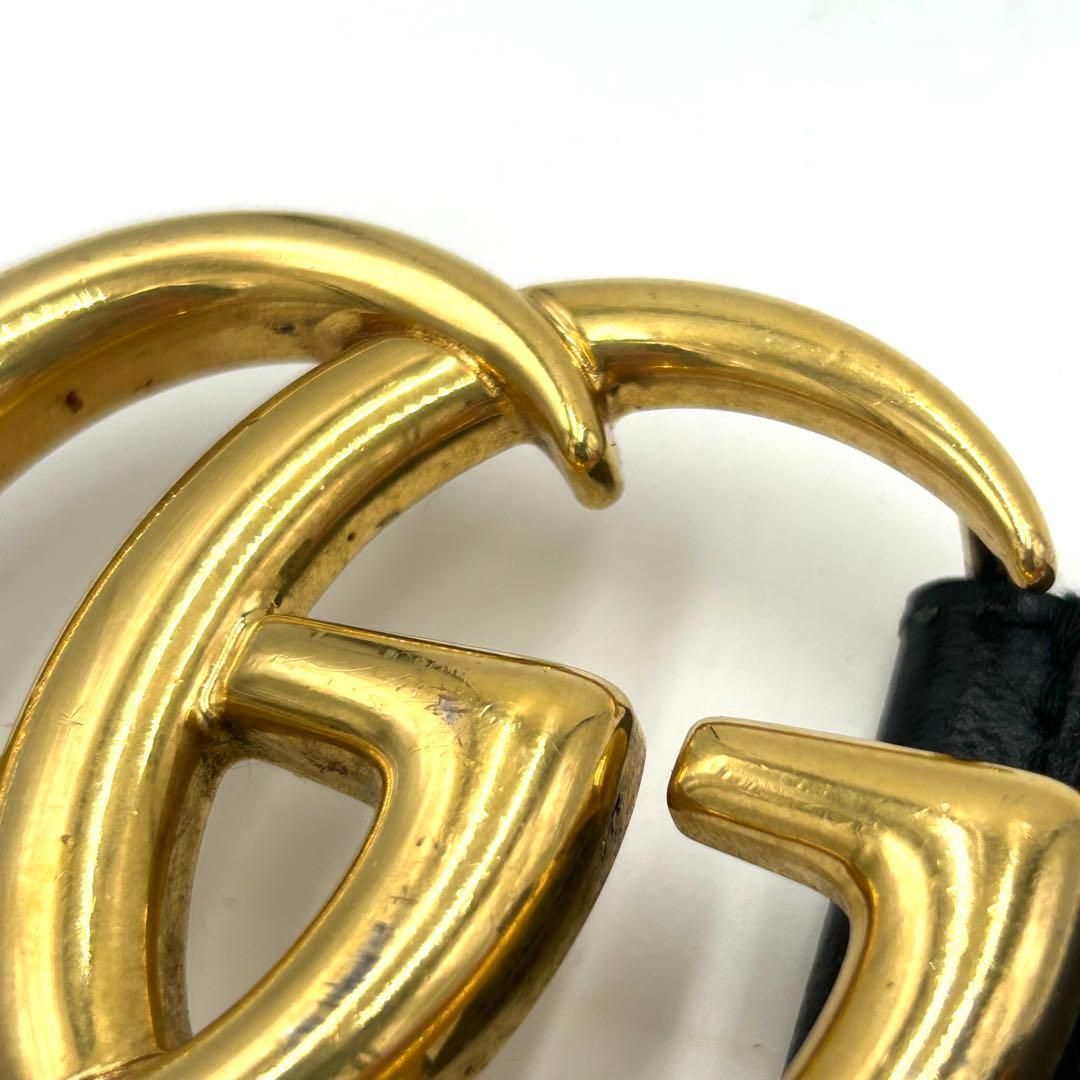 GUCCI グッチ ベルト GGマーモント レザー ブラック ゴールド