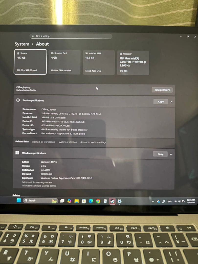 Microsoft Surface Laptop Studio 付属品付き