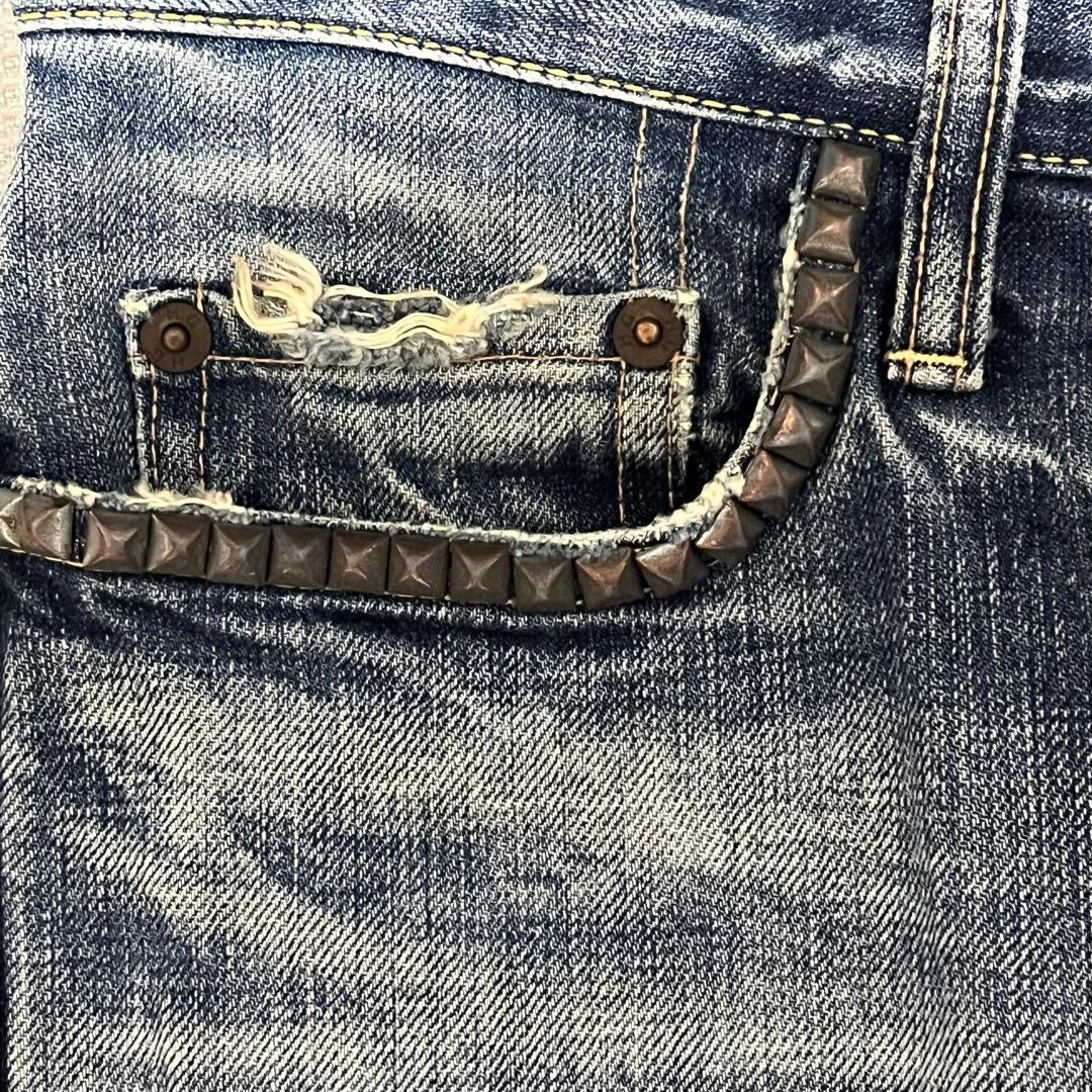 パンツ HYSTERIC GLAMOUR straight studded denim