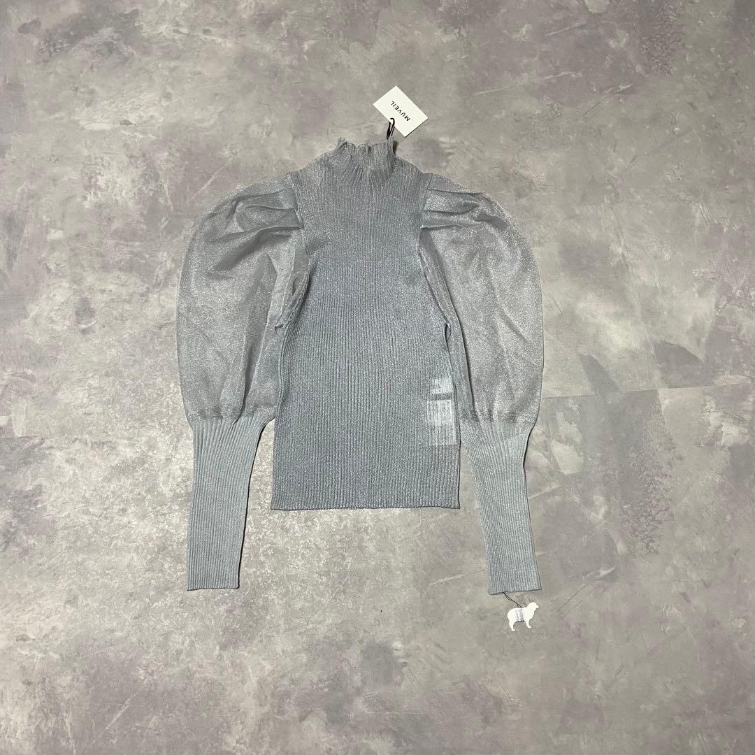 【未使用】ミュベール パフスリーブラメプルオーバー