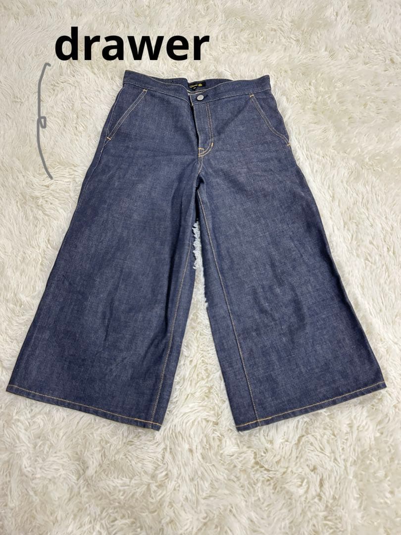 【美品】drawer ドゥロワー　デニムガウチョパンツ　38 日本製