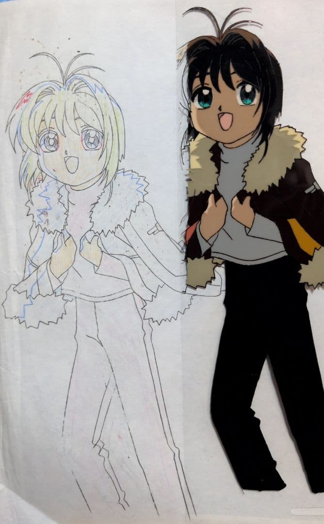 カードキャプターさくら　セル画×3枚セット（さくら、藤隆、奈久留）