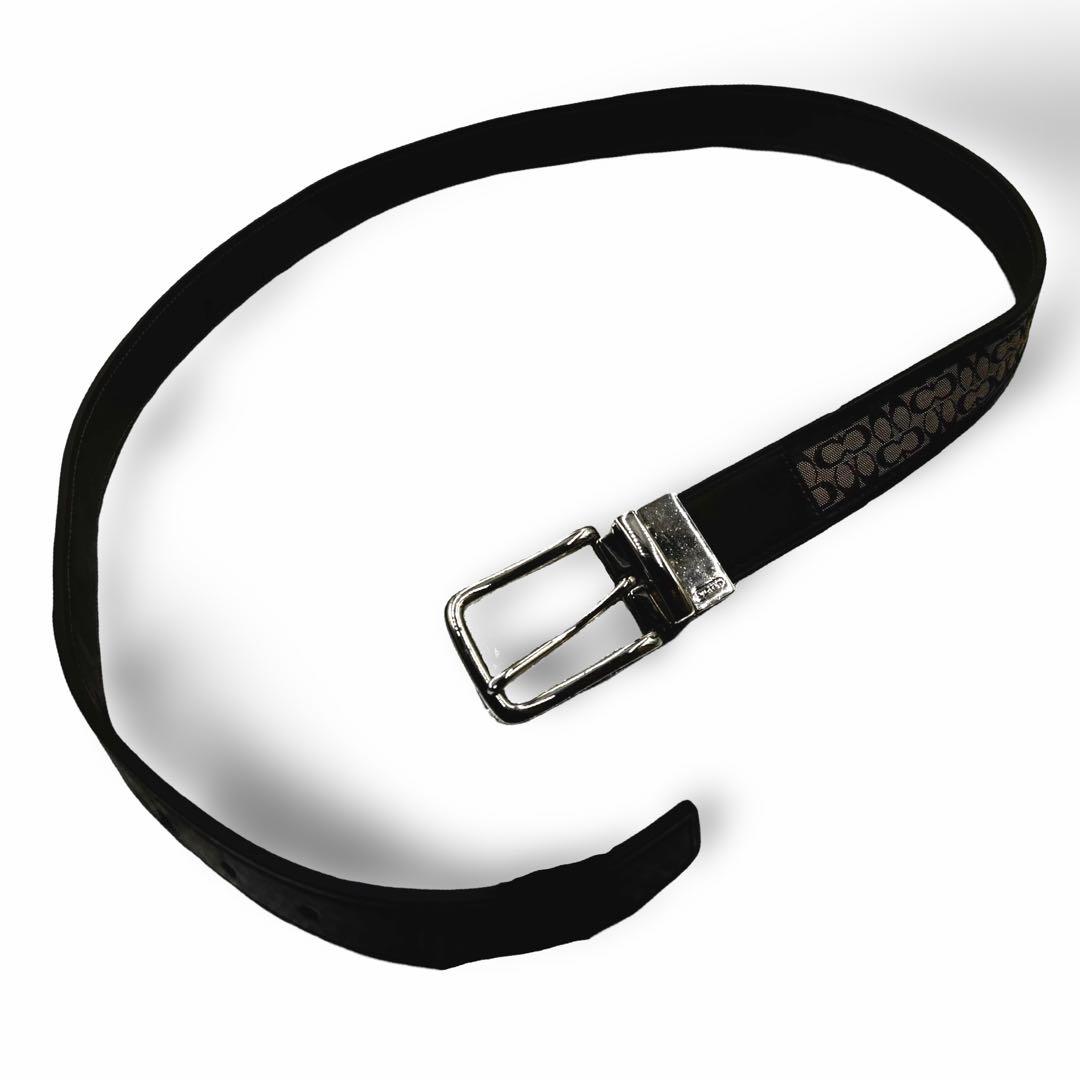 【極美品】コーチ　ベルト 90107 シグネチャー　レザーキャンバス　男女兼用