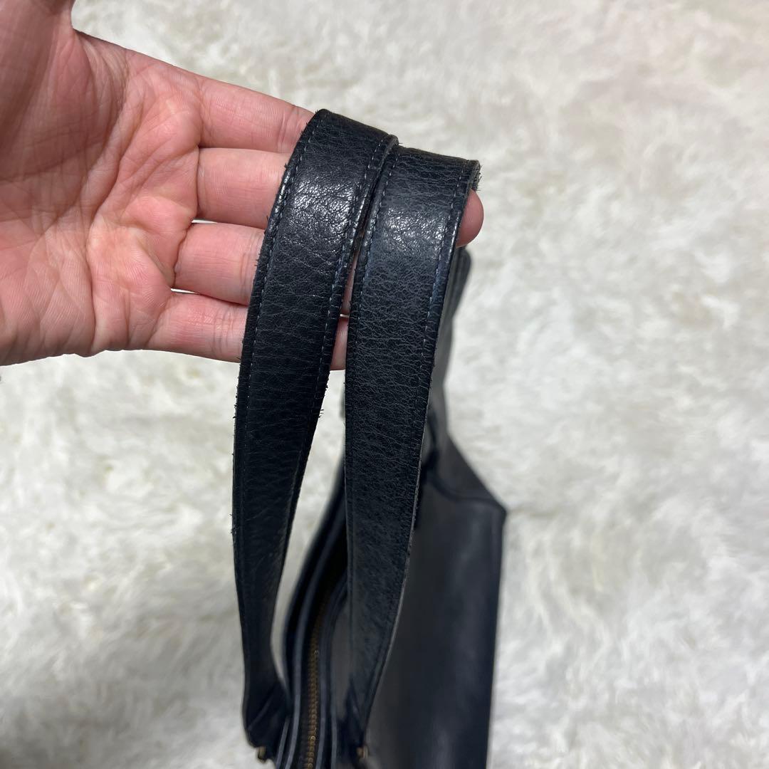 【美品】aniary アニアリ レザートートバッグ ネイビー 通勤通学 A4収納