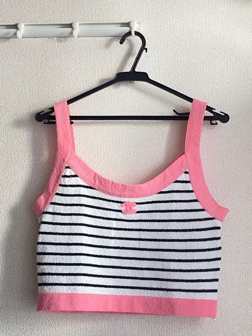 CHANEL ニット ココマーク ボーダーキャミソールトップス