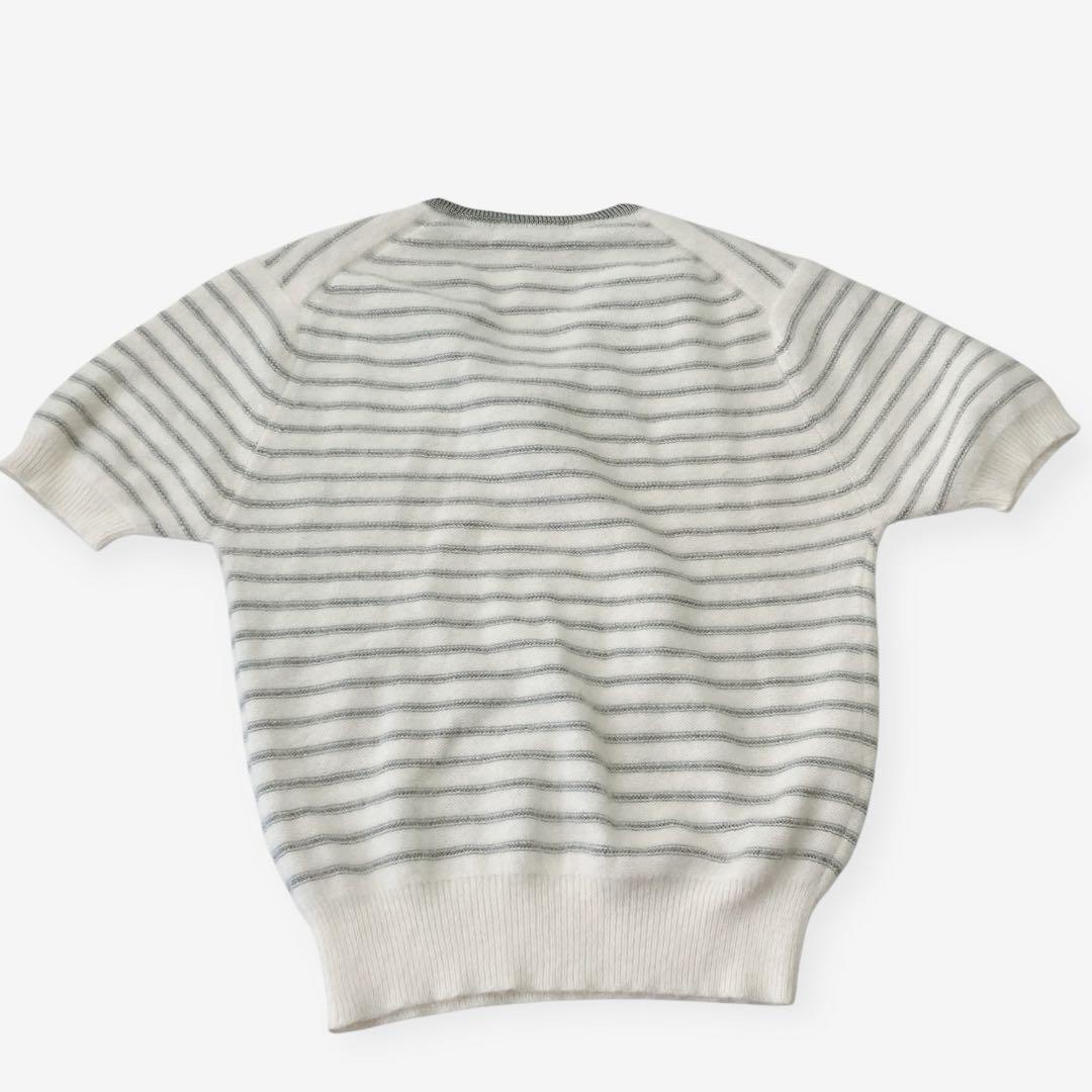 ディオール Dior セーター ニット ボーダー リボン 半袖 Vネック