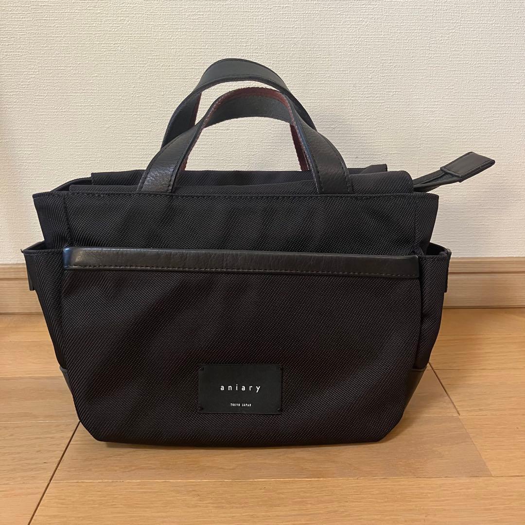 【美品】アニアリ　aniary ミニトートバッグ　　メンズ　ブラック 黒