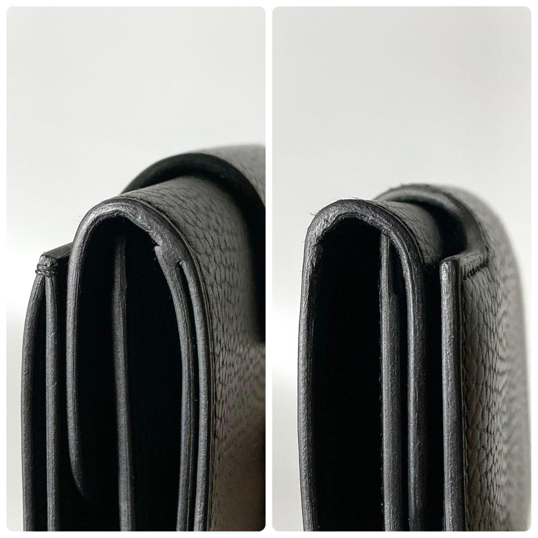 HERMES / イリアードコンパクト W刻印 二つ折り財布 ブラック