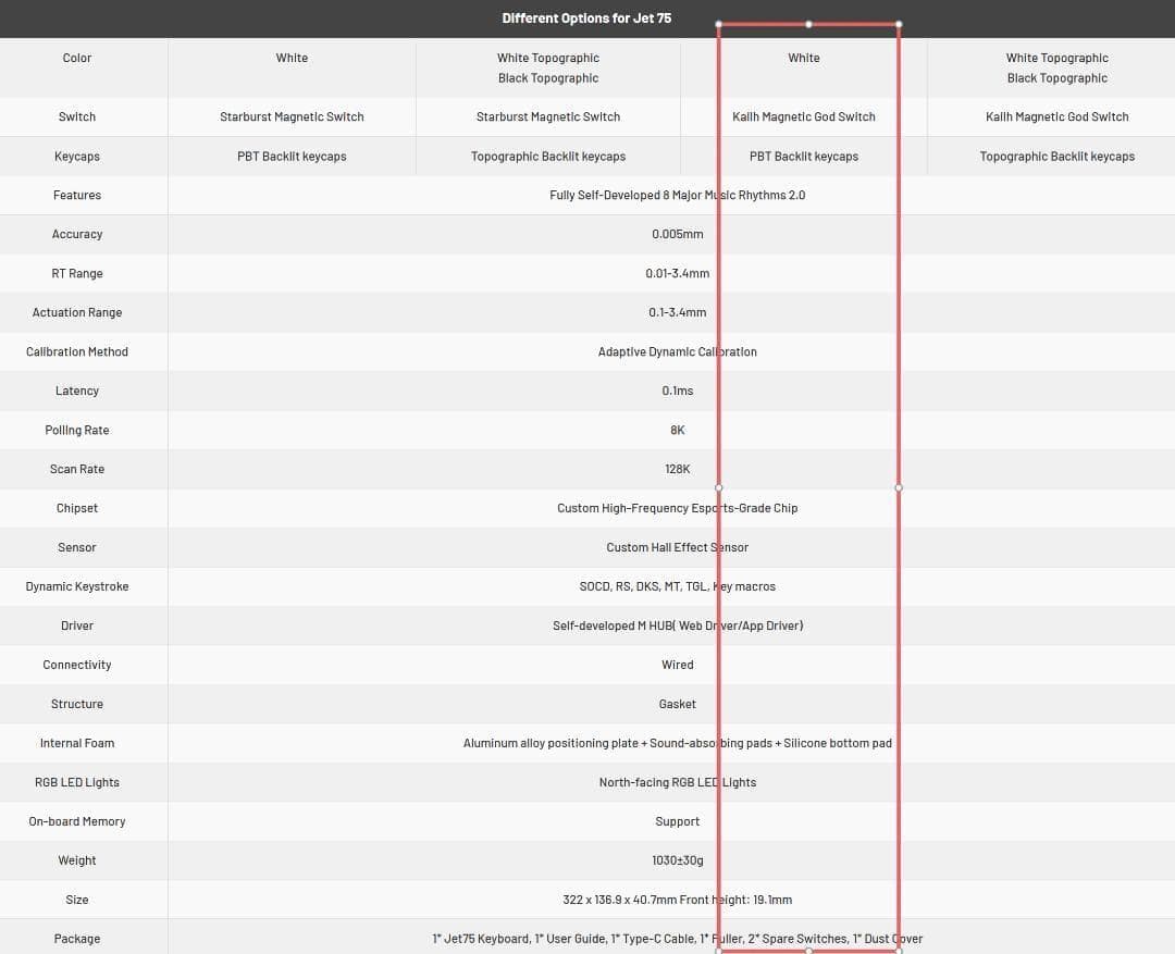 【新品未開封】MCHOSE Jet 75 ラピッドトリガー ホワイト 即日発送