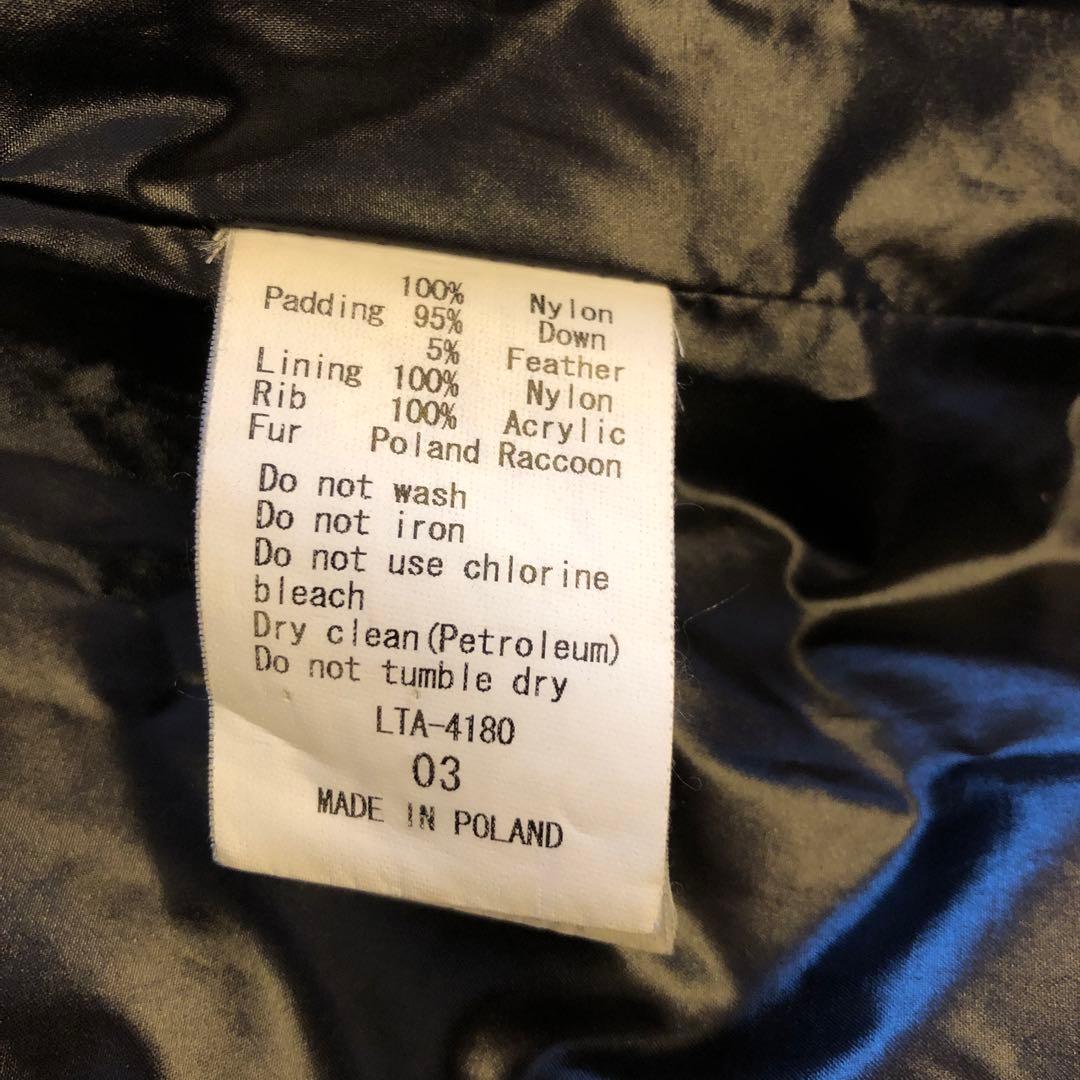 ちこタトラス　ロングダウンコート　ラクーンファー　ブラック　L