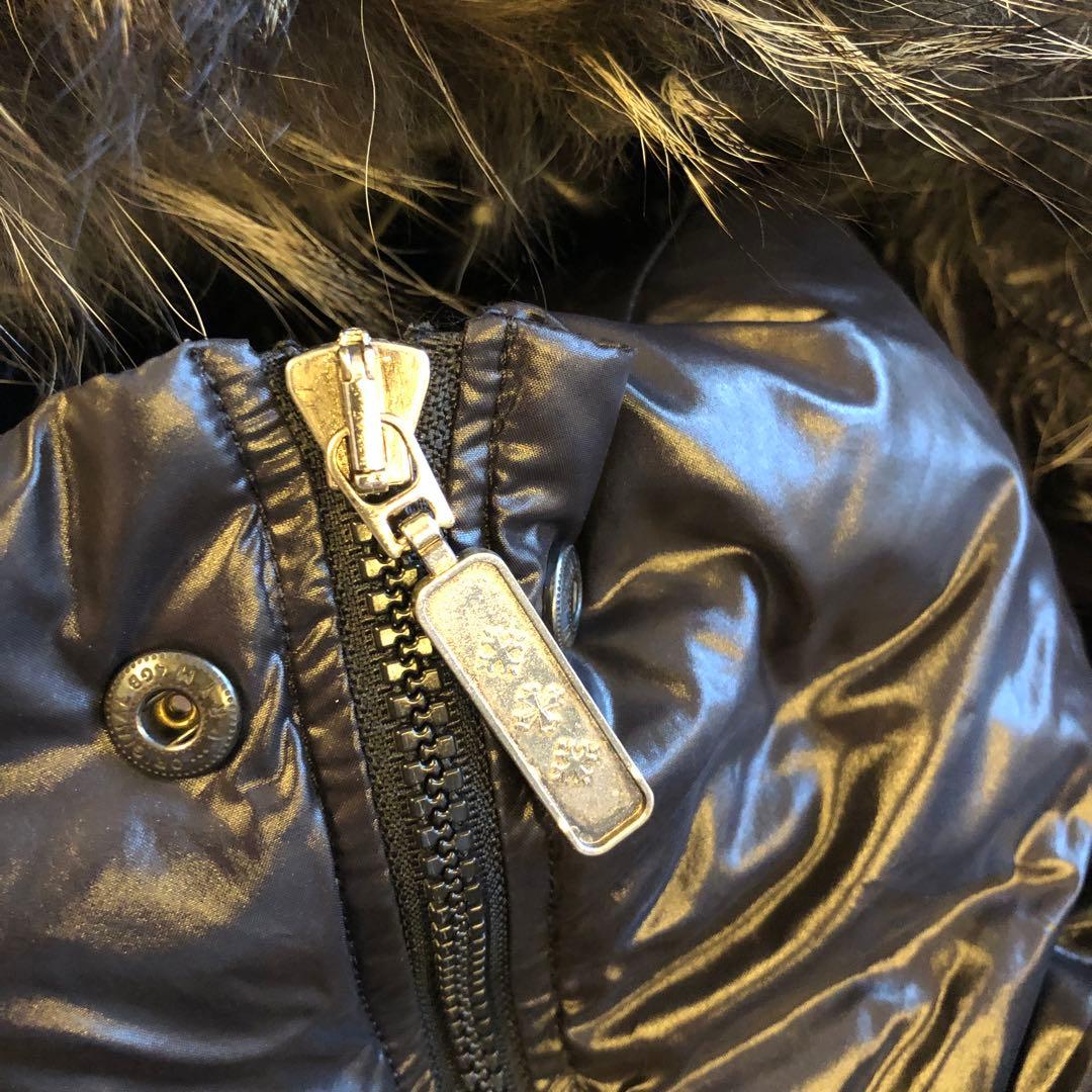 ちこタトラス　ロングダウンコート　ラクーンファー　ブラック　L