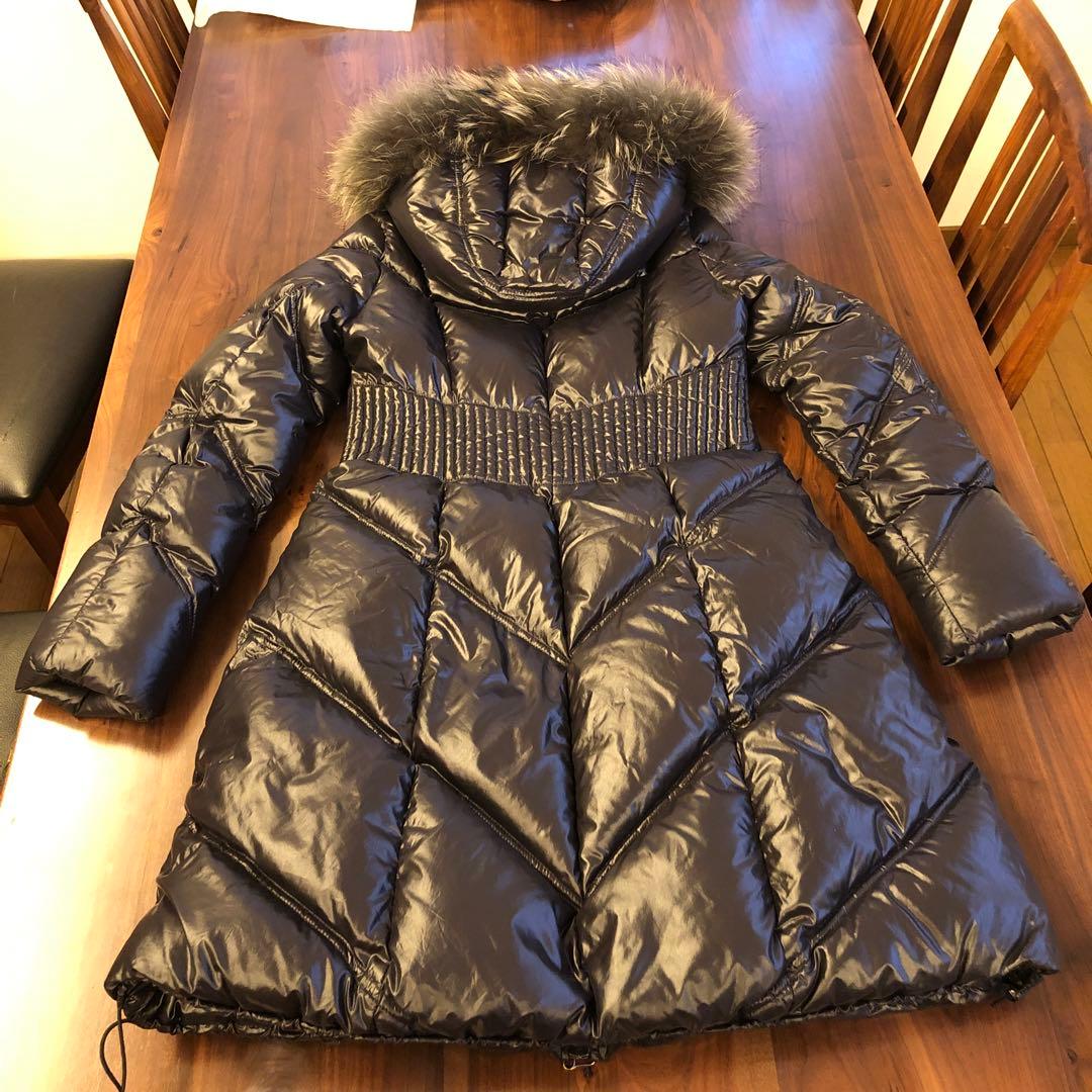 ちこタトラス　ロングダウンコート　ラクーンファー　ブラック　L