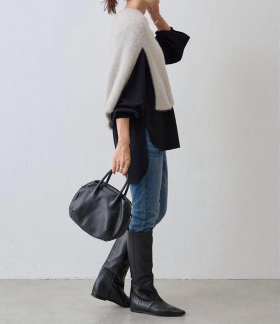 ⭐️ビアズリー新品タグ付牛革本革ラウンドミニボストンバッグ黒人気完売色ZOZO購入