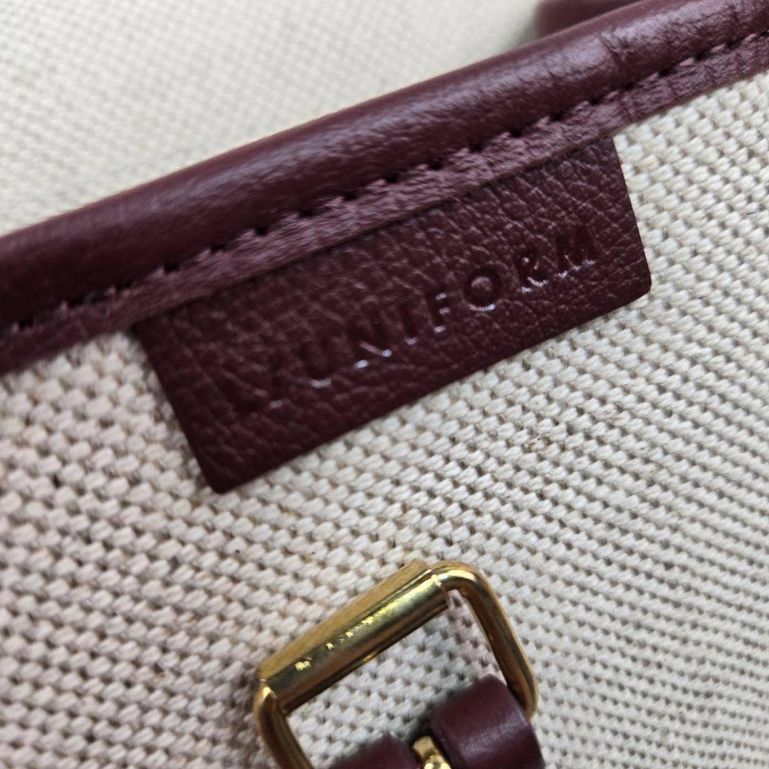 美品袋付 L/Uniform キャンバス レザー ショルダーバッグ