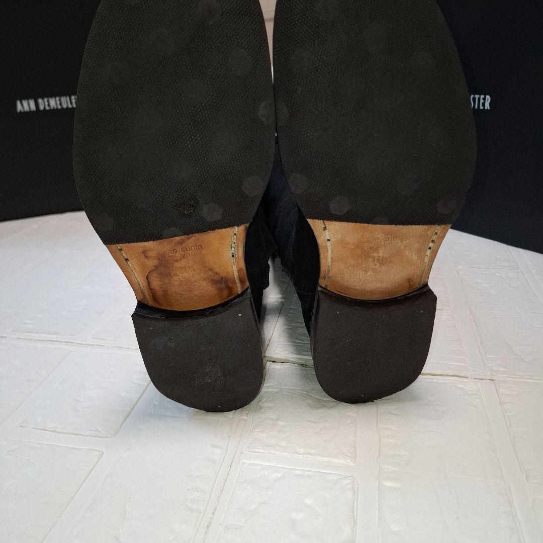 アンドゥムールメステール 黒36.5 スエード ニーハイブーツ バックル付き