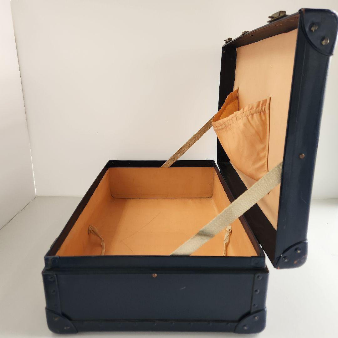ヴィンテージ　トランク　ネイビー　鍵付き