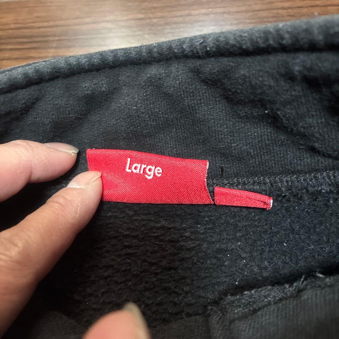 Supreme ブラック ジップアップ スウェットL短丈 BOXシルエット