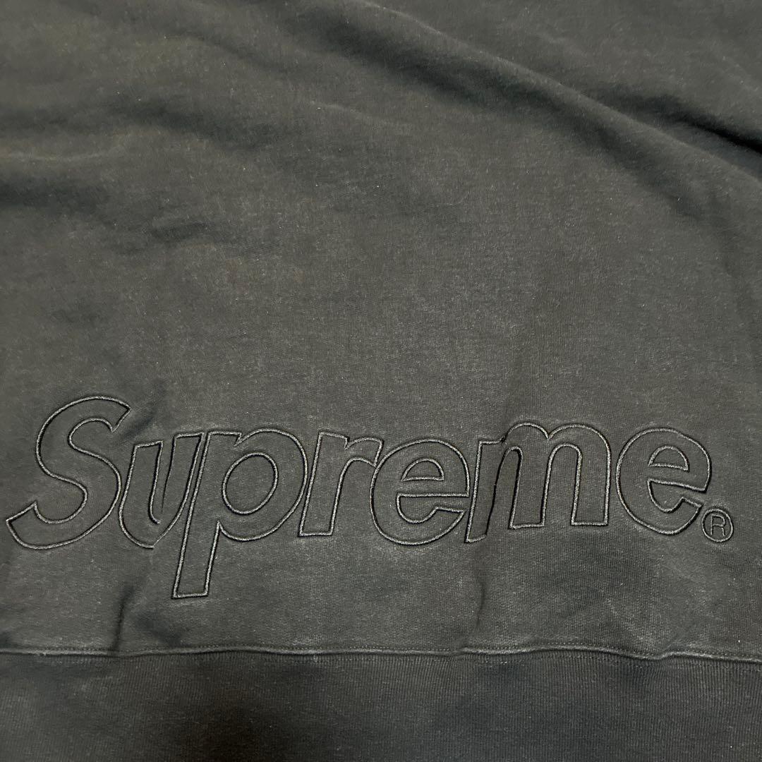 Supreme ブラック ジップアップ スウェットL短丈 BOXシルエット