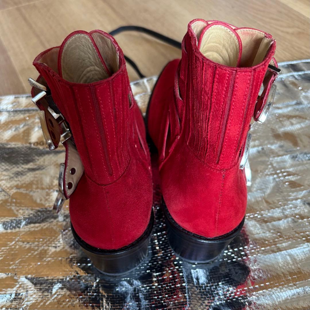 TOGAトーガ ★赤 スエード メタル ベルト ウエスタンブーツ