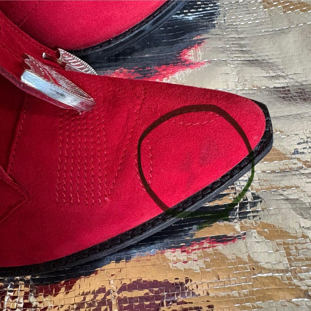 TOGAトーガ ★赤 スエード メタル ベルト ウエスタンブーツ