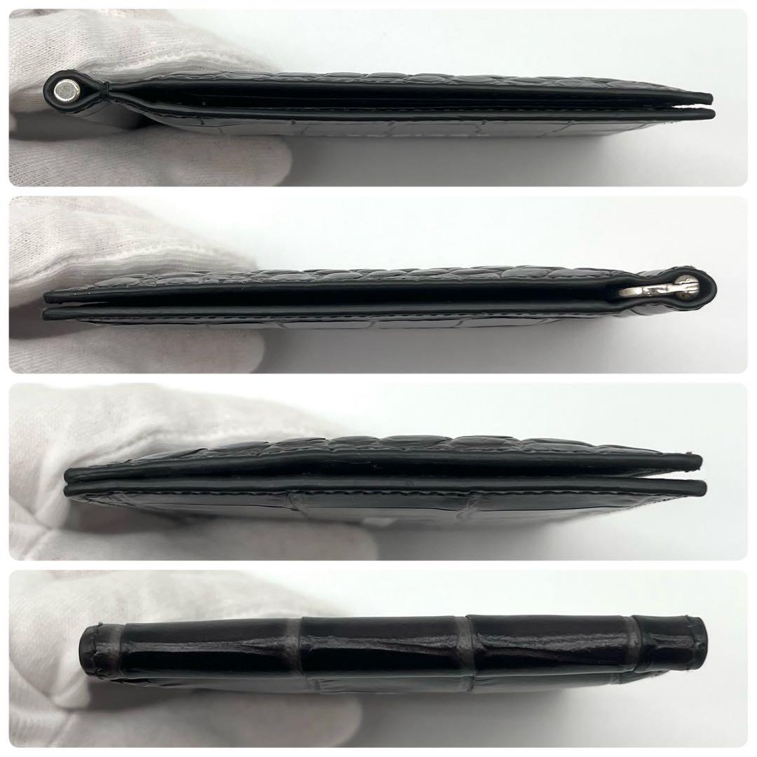 【極美品✨】バレンシアガ マネークリップ 折り財布 エブリデイ クロコ ブラック