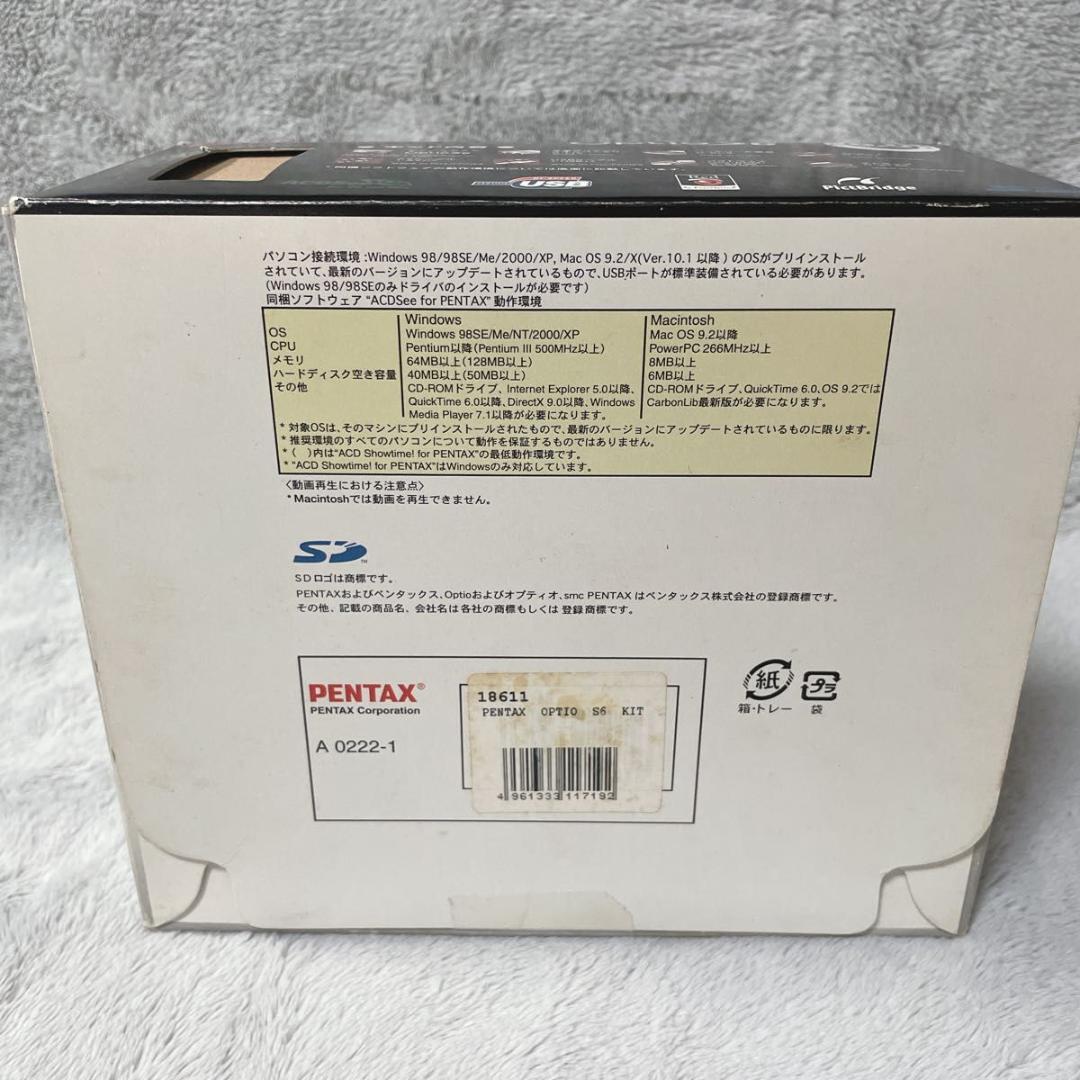 動作確認済 PENTAX ペンタックス Optio S6 ワインレッド コンデジ