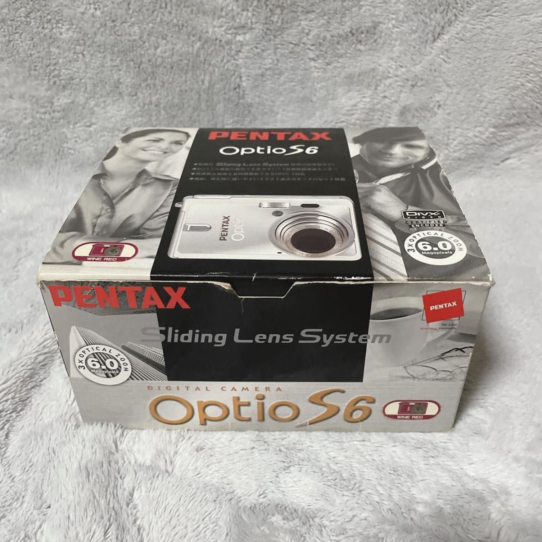 動作確認済 PENTAX ペンタックス Optio S6 ワインレッド コンデジ