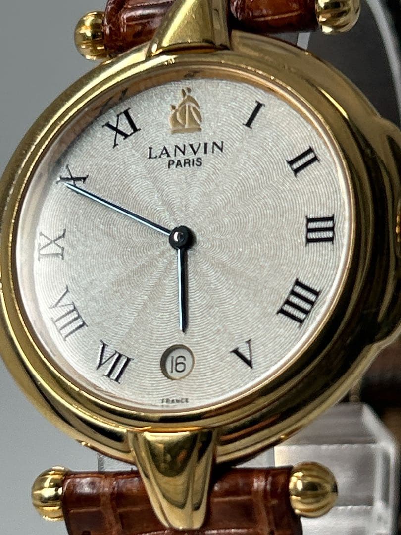 【新品電池/稼働】LANVIN レディース アナログ時計 ゴールド/ブラウン