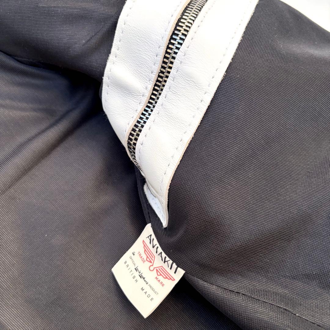 極美品 ルイスレザー ライトニング ホワイト ホースハイド タイトフィット36