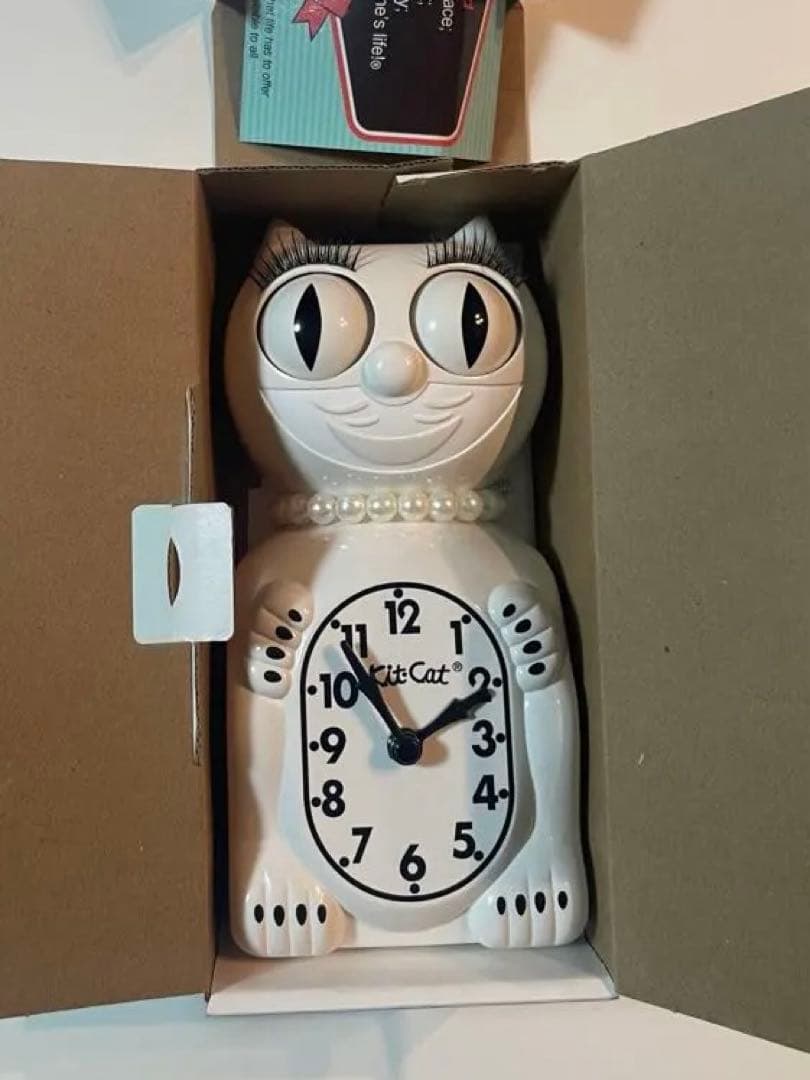 レディキットキャットクロック WH　kit-cat 時計