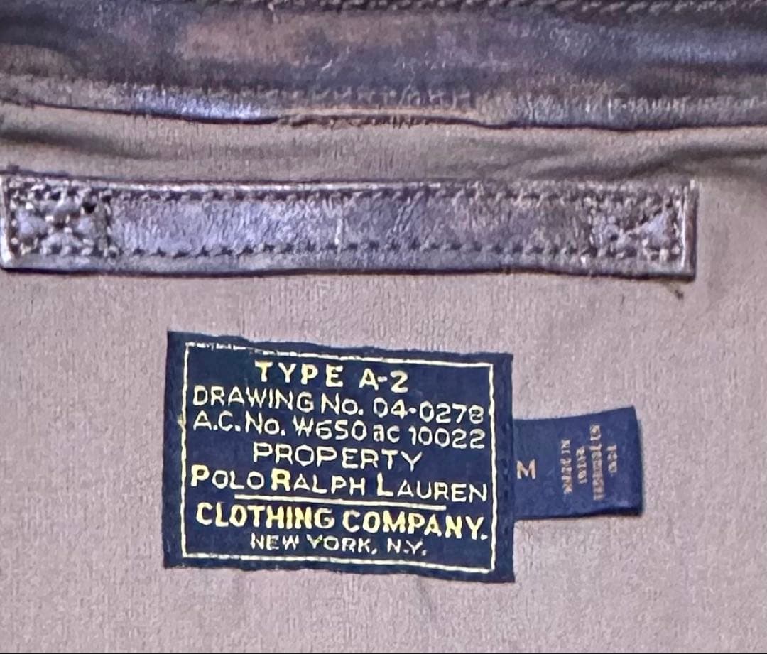 Polo Ralph Lauren TYPE A-2レザージャケット サイズM