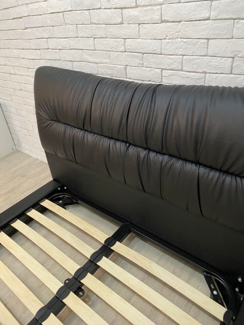 【東京都内23区配送無料】美品　ニトリ　ダブルベット　床置き　ブラック　フレーム