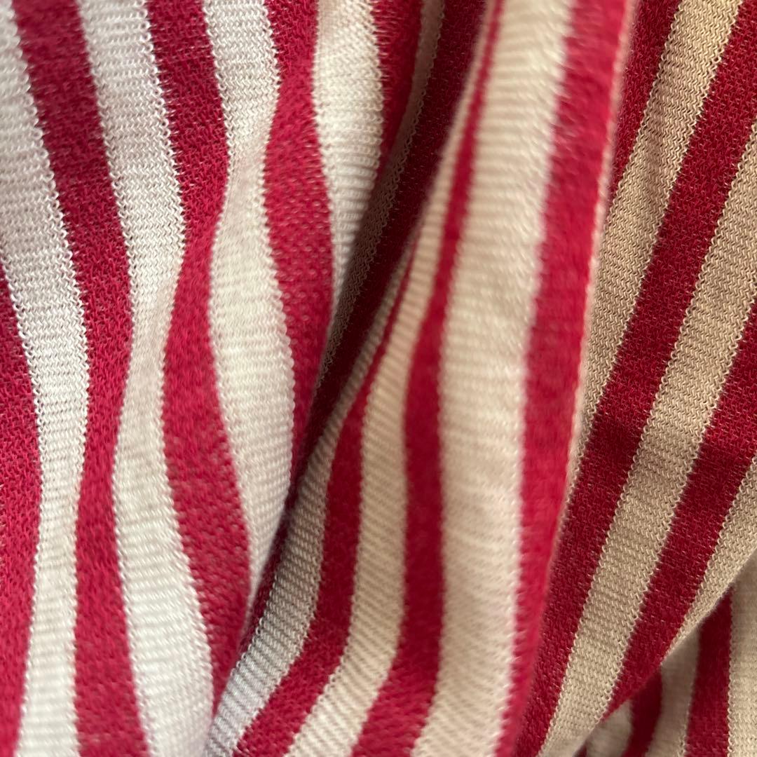 新品　Atsuko Matano 赤ベージュストライプパジャマ