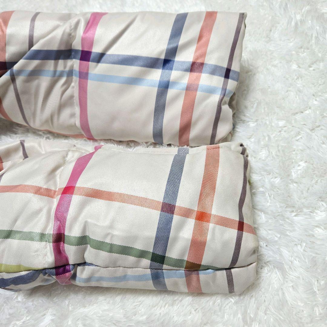 リクエスト品☆COACH ダウンジャケット ボア襟 羊革 マルチチェック S/P