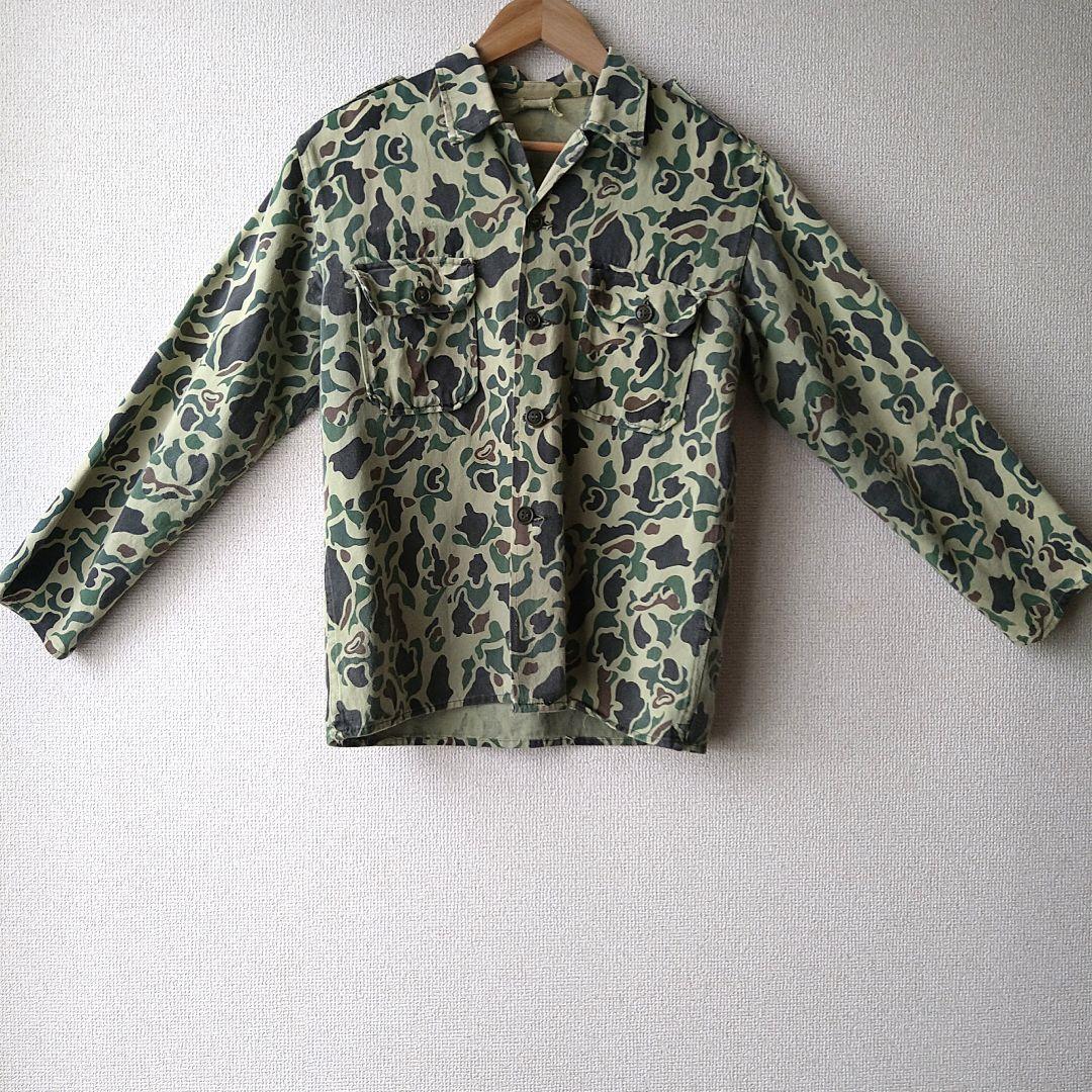 60s 70s ベオガムカモ ダックハンターカモ ミリタリー シャツ US36程