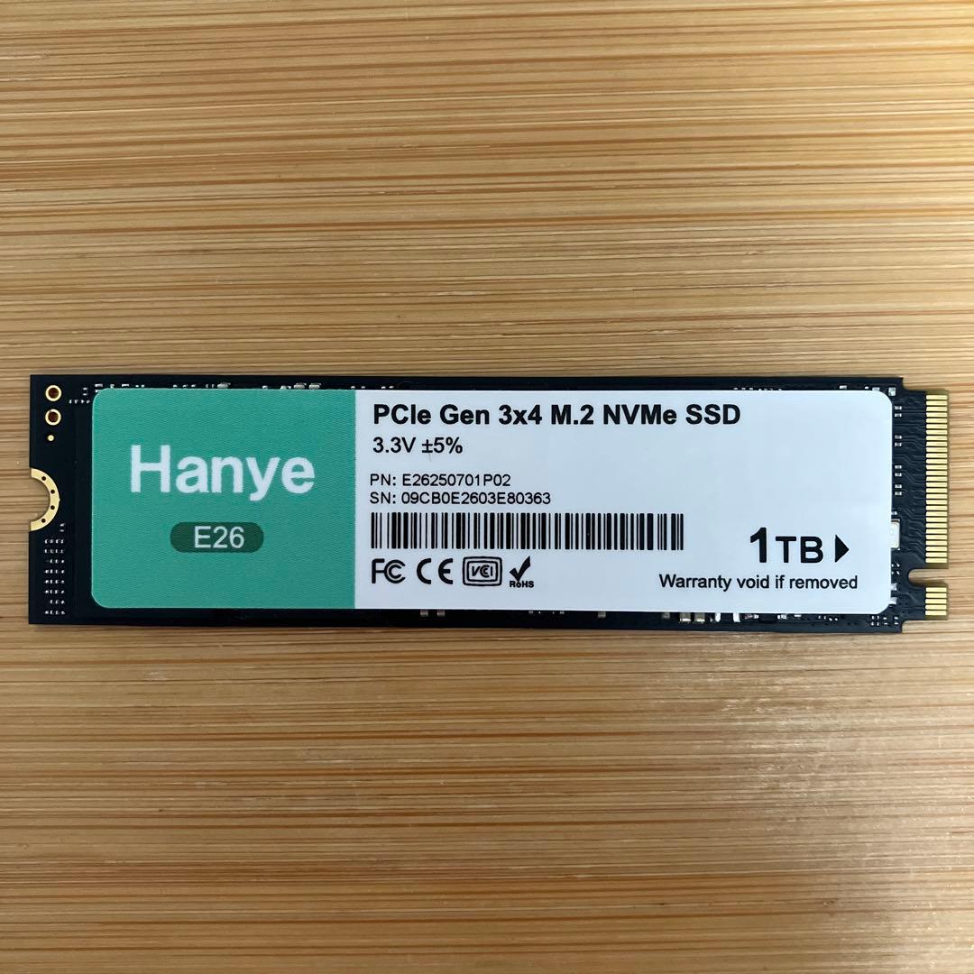 内蔵型SSD Hanye E26 1TB PCIe Gen 3 x4 M.2 NVMe SSD
