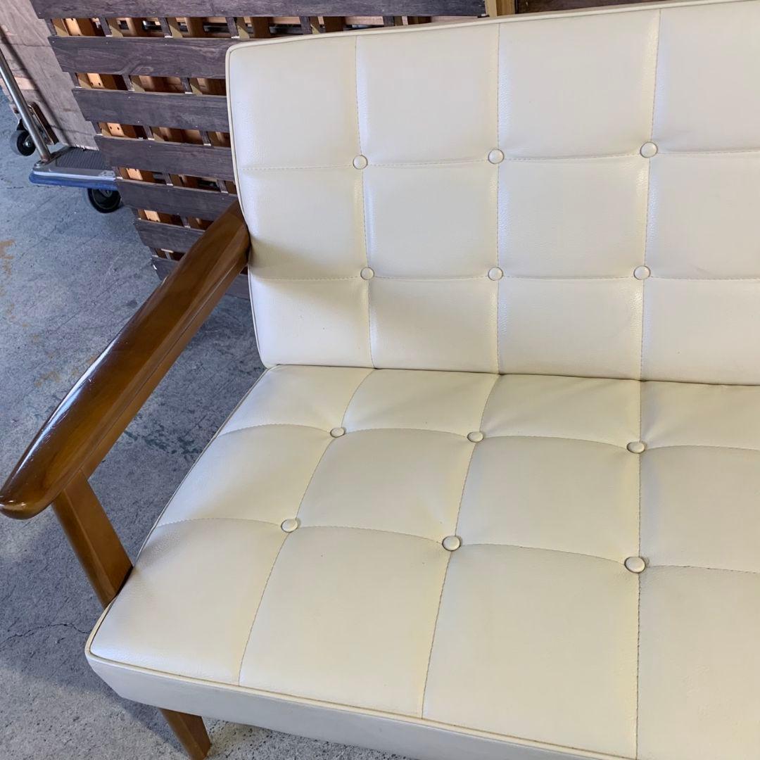 J504\" くるくる 現状品 カリモク60 Ｋチェア2シーター