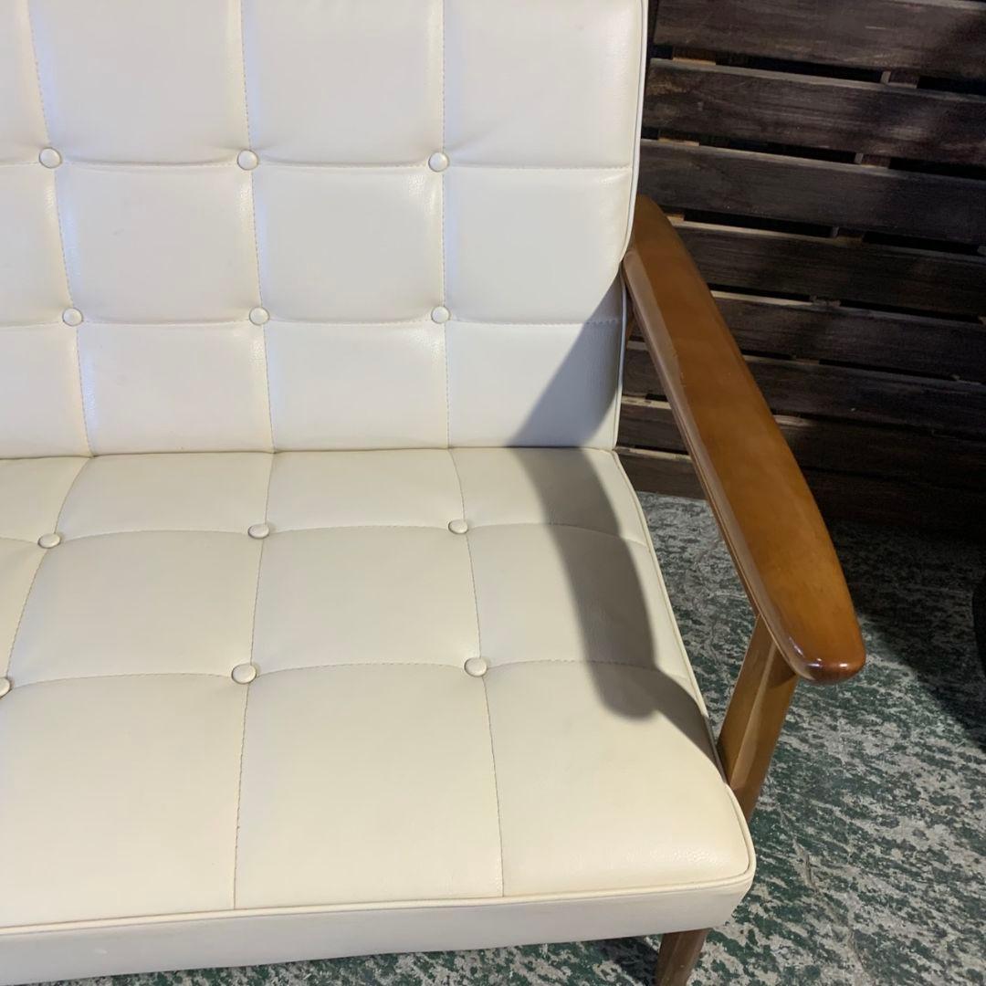 J504\" くるくる 現状品 カリモク60 Ｋチェア2シーター