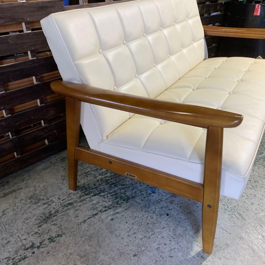 J504\" くるくる 現状品 カリモク60 Ｋチェア2シーター